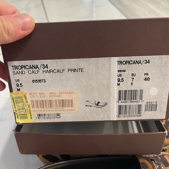 Bally Animal Print Calf Hair Loafers 9.5 Unisex - Picture 7 of 7